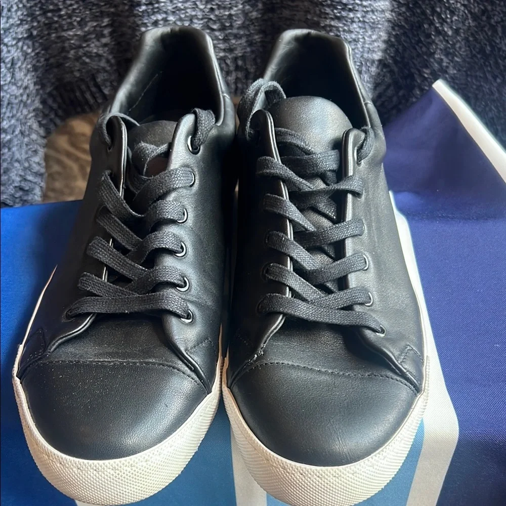 Moschino Kids Black and White Logo-Back Sneakers